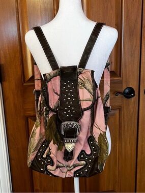 Realtree Pink Camo Mini Backpack with Studded Buckle